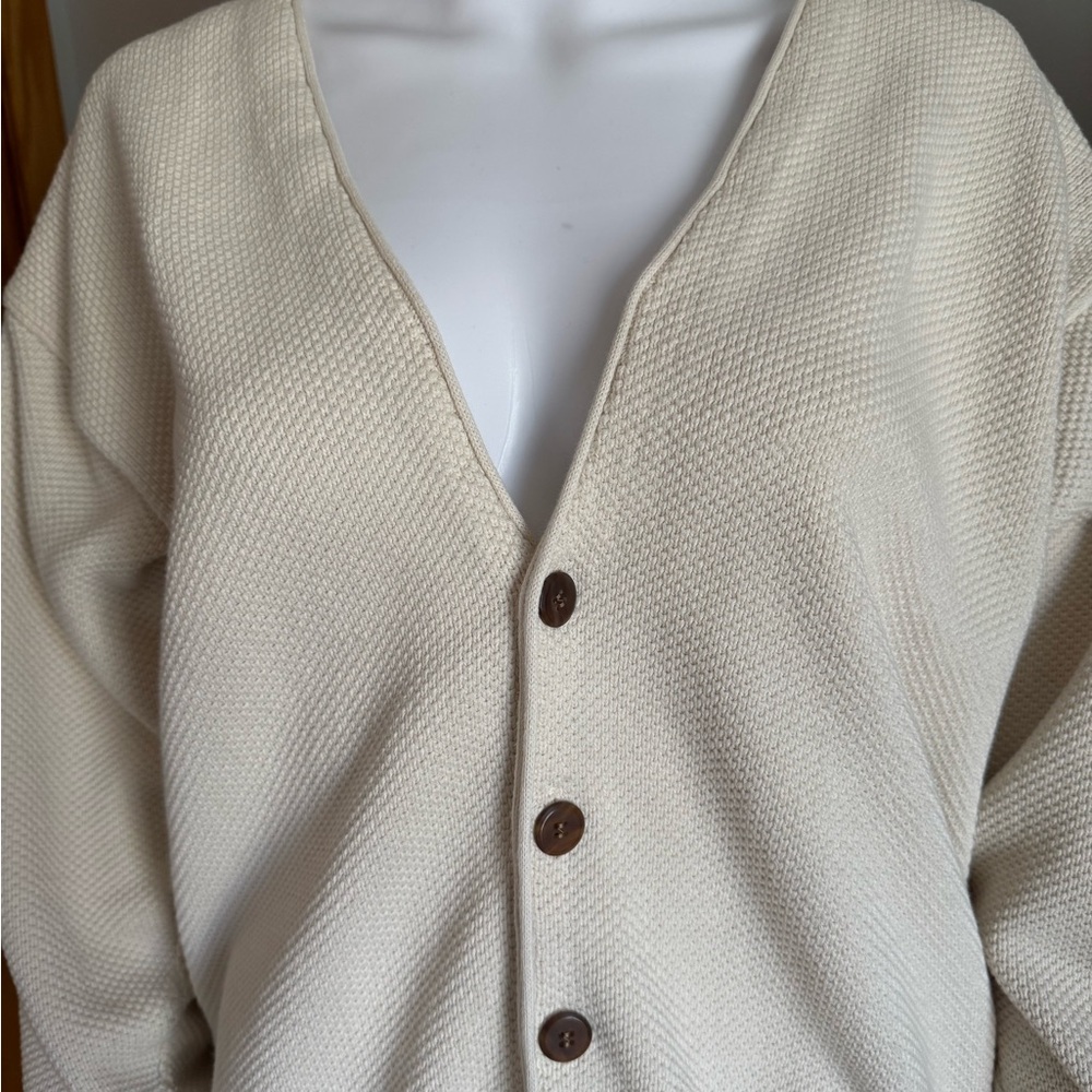 Cream Button-Up Cardigan - Picture 2 of 3